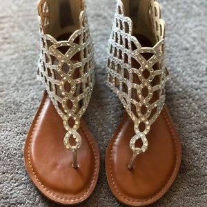 Silver sequins sandals 8.5